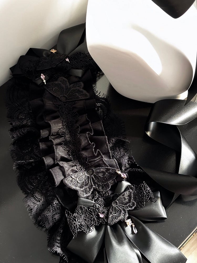 All Black Gothic Lolita Hairband