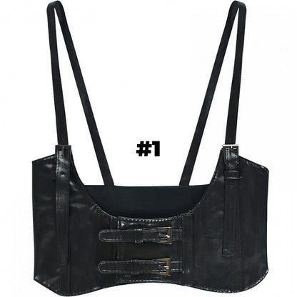 Black PU Buckle Corset Belt