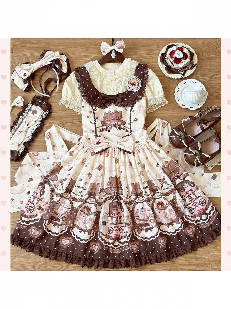 Lace Hairclips - + KC Chocolate Bow Kawaii Accessary Hairband Details and Set Trim