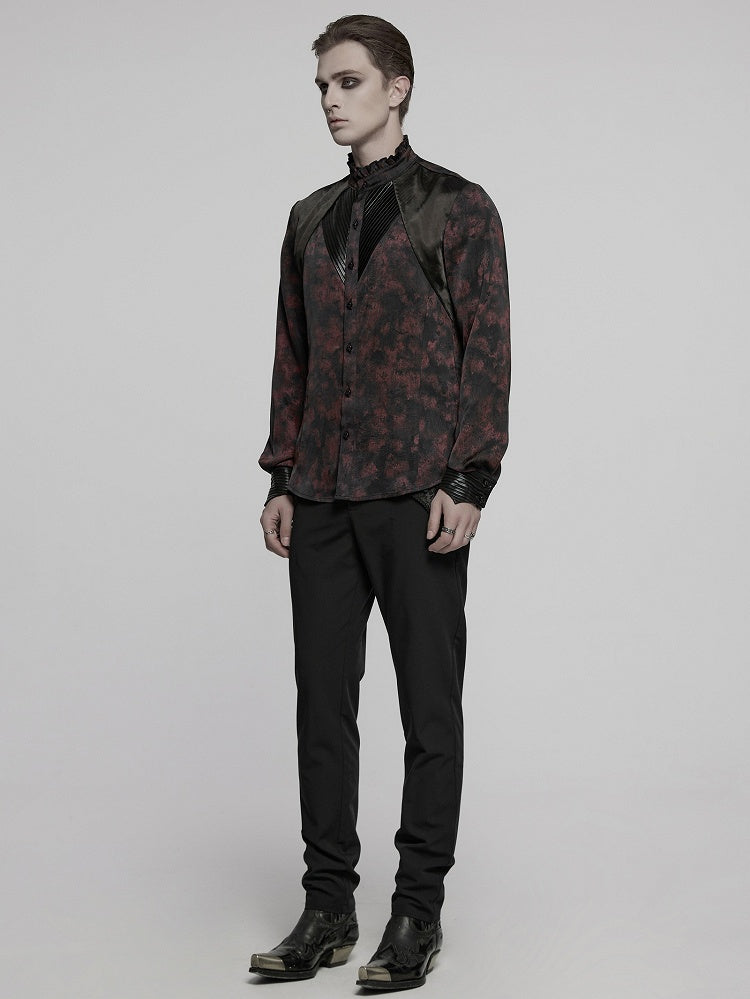 Shirt Black Men's Goth Red