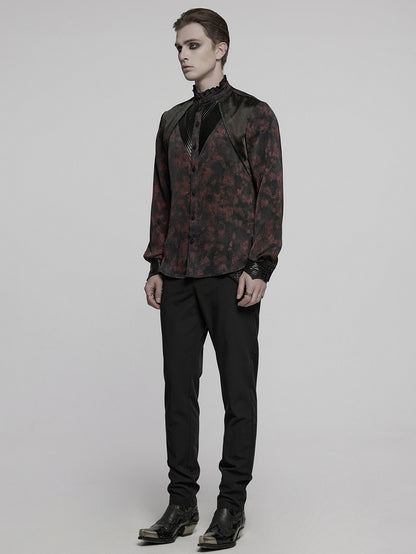 Shirt Black Men's Goth Red