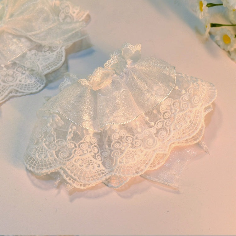 Black/White Decorated Cuffs Bowknot Wrist Lace