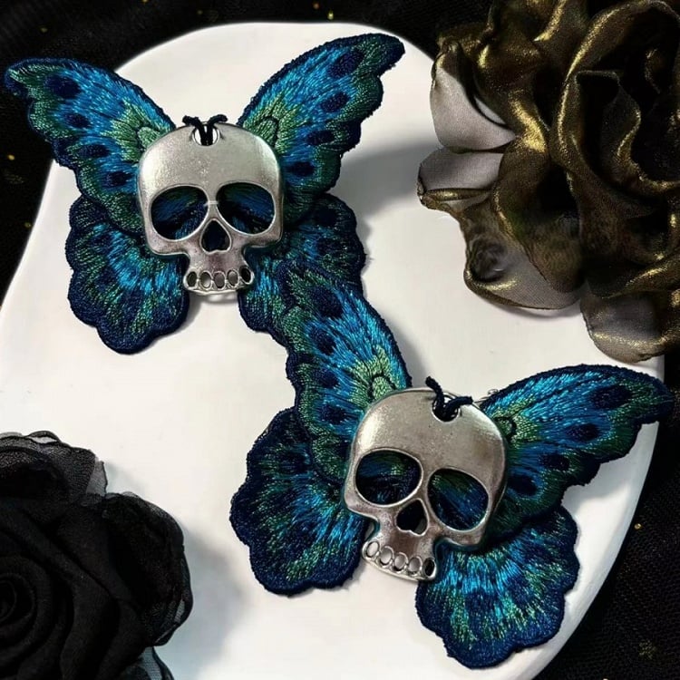 Reaper 5 – Options Haarspange Knochenfarbe Halloween Schmetterling