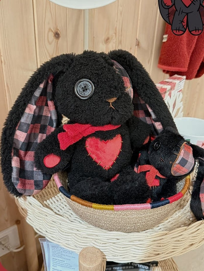 Canvas A Bunny Bag Guro Kawaii with Black Plush