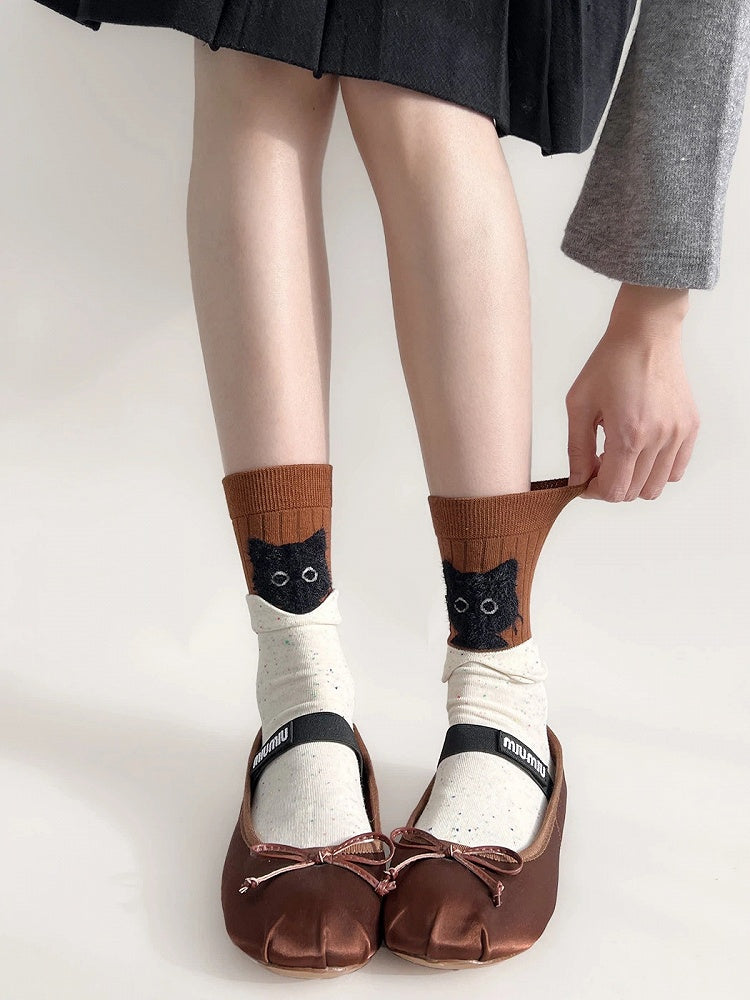 Cat Cute Colors) Ankle (2 Socks Patch