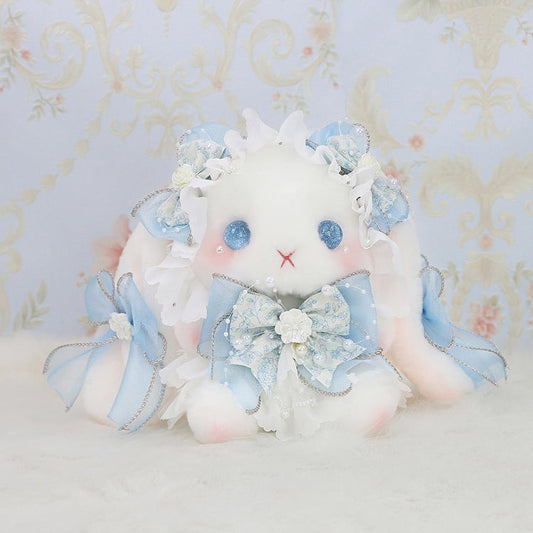 Bunny Flower Convertible Bowknot with White Blue Accents Bag Strap Plush