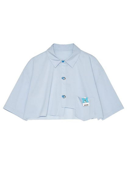 デザインシャツ アイ ショート ブルー クローク