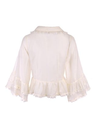 Sun-protective Apricot Bell Sleeves Ruffled With Cardigan