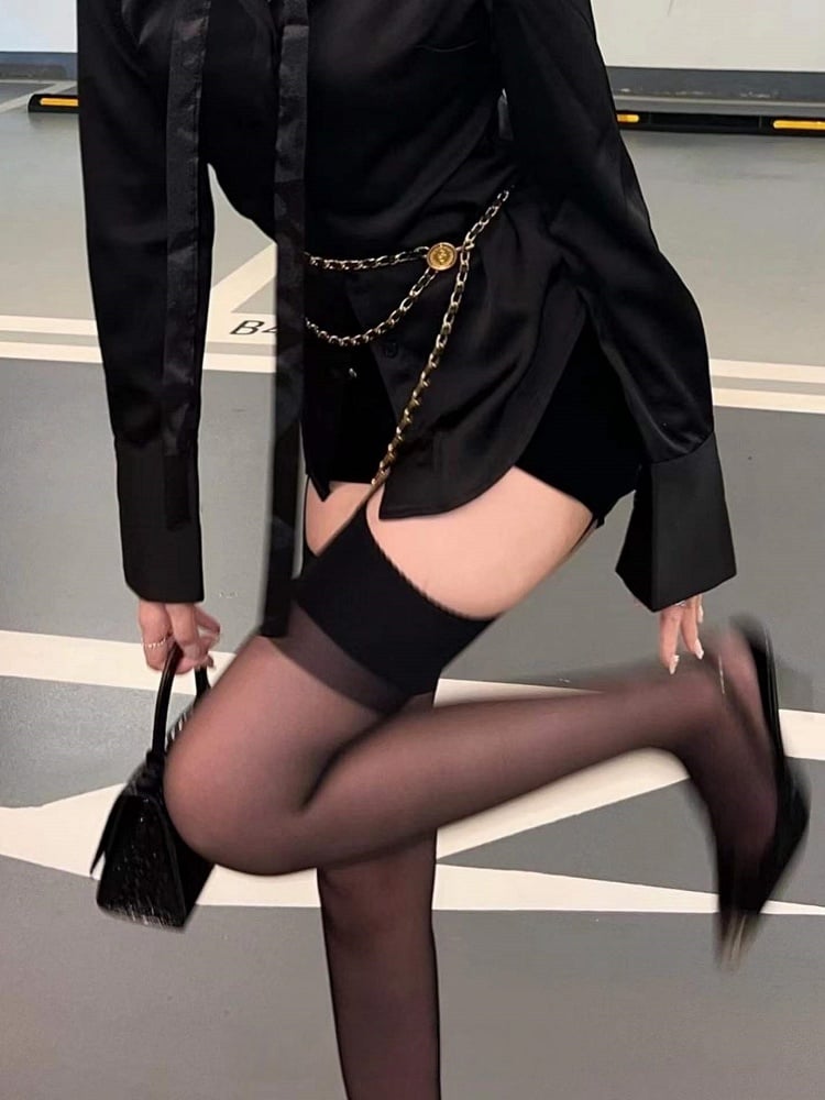 Colors Semi-Sheer Suspender Tights 4