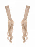 Brown Lace Streamer Arm Sleeves with Wire Detail - Virtual Orbit
