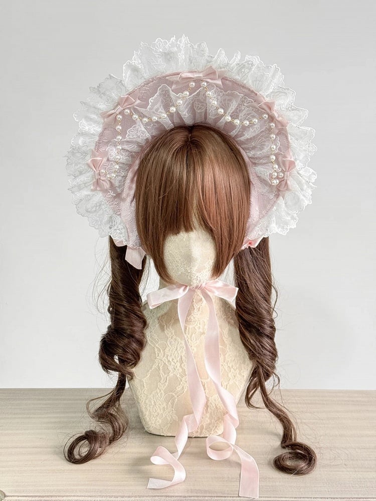 Pastel Accents) Pearl Lolita (Lace Pink Bonnet