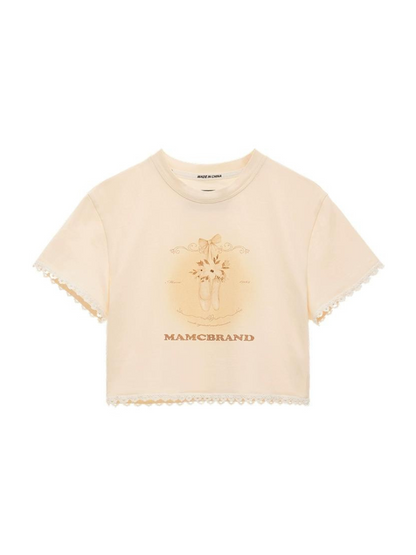 Neck Sweet Round Tops Girly