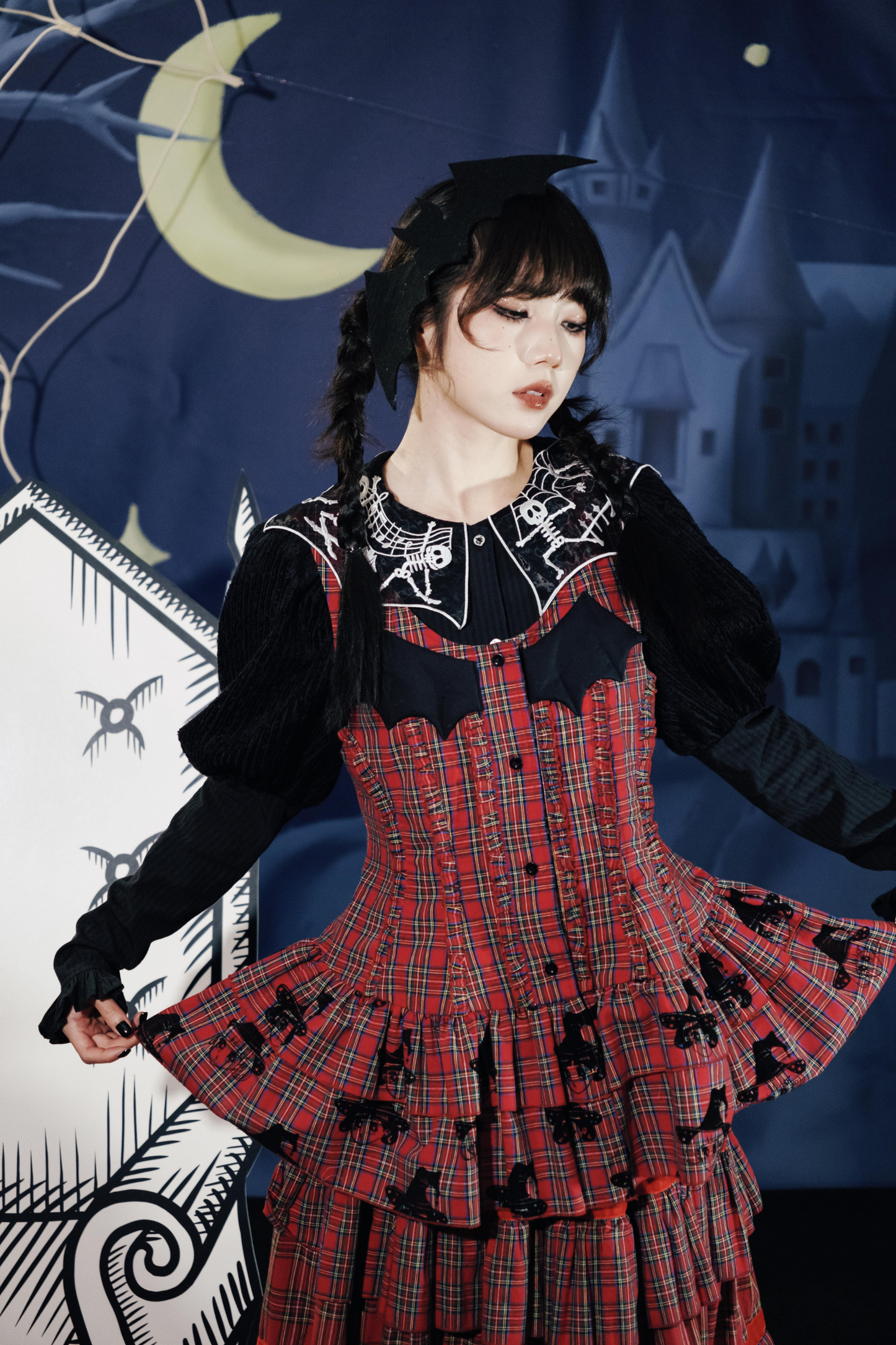 ドラキュラチェックノースリーブトップス