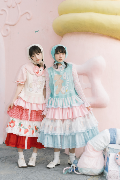 カラフルに揺れるフリルタワースカート