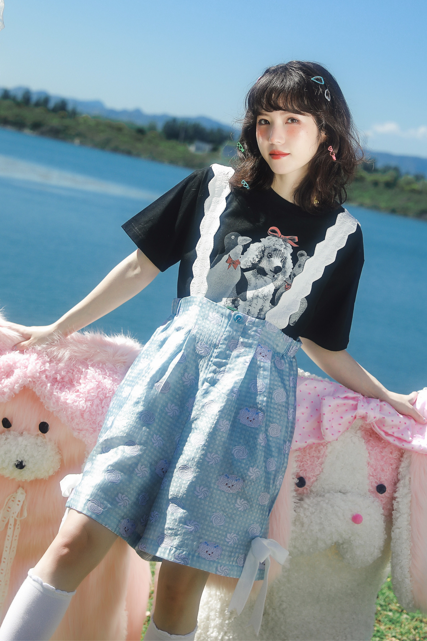 クマペンギンコラージュヴィンテージTシャツ