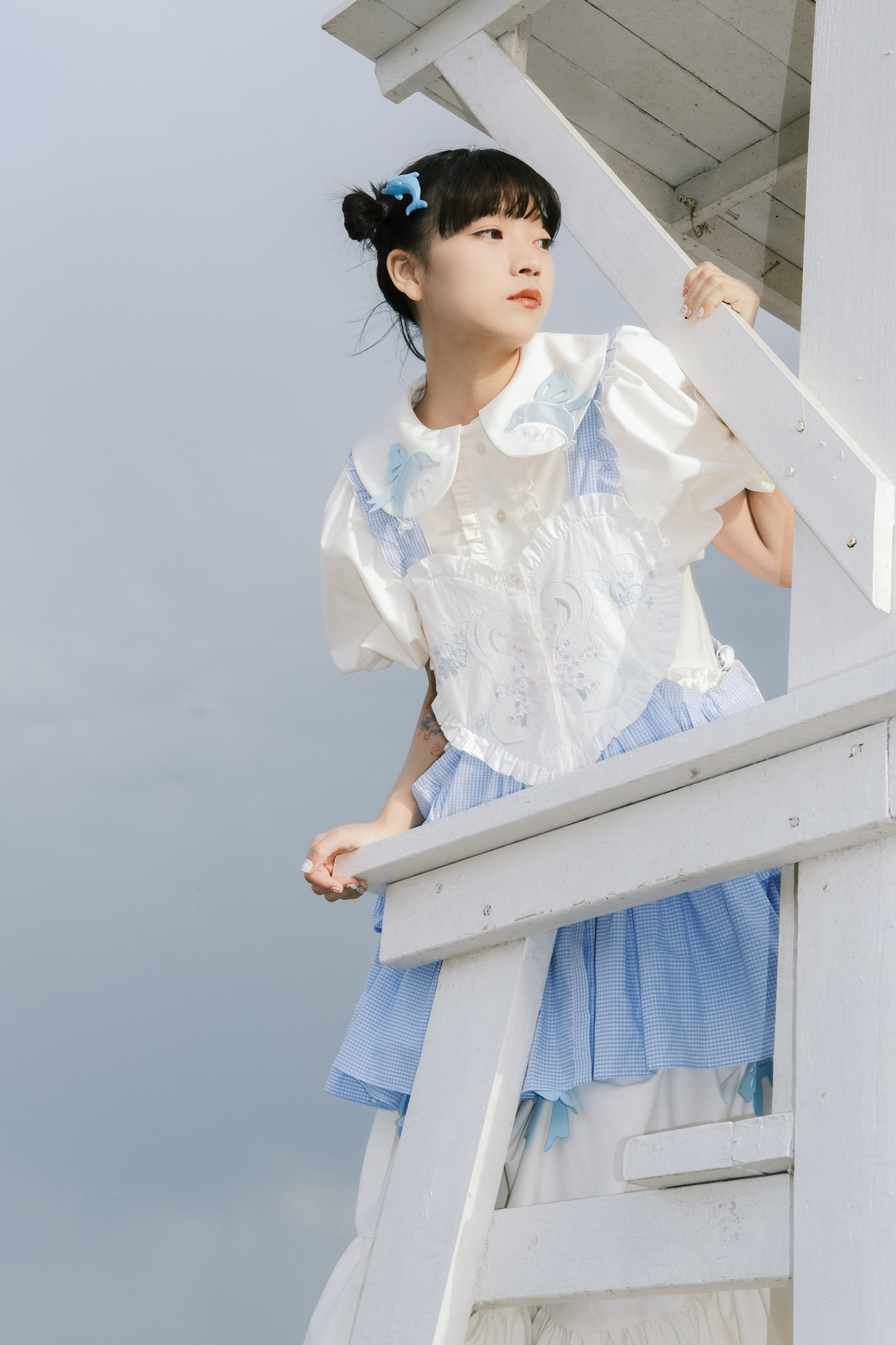 ジャンパースカート エプロン ハートバニー