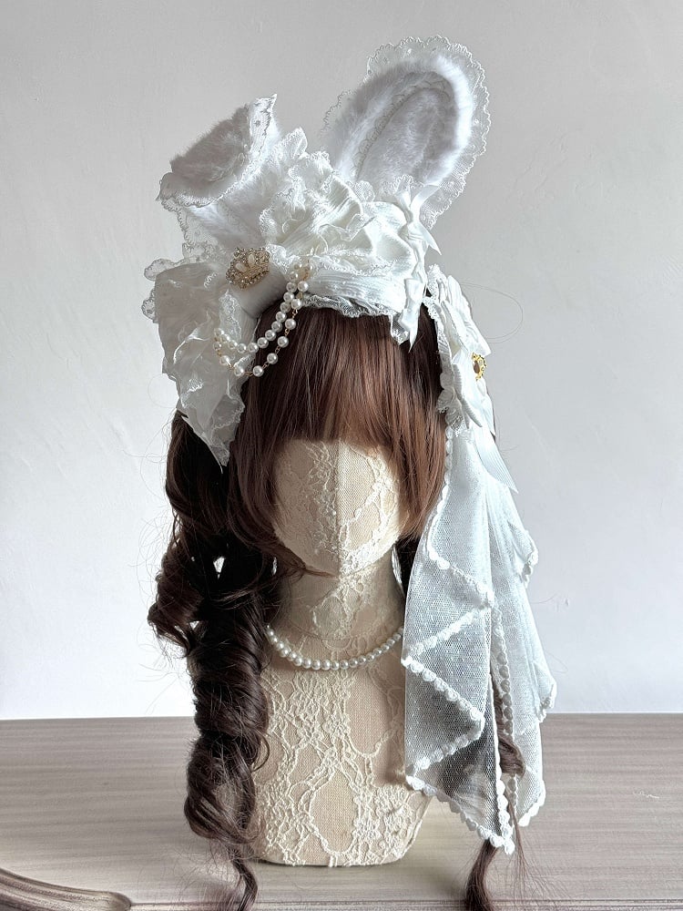 Hairclip Rabbit KC Set Hair + 3-Piece Luxurious Heart-shaped Accessory - Bow Ear