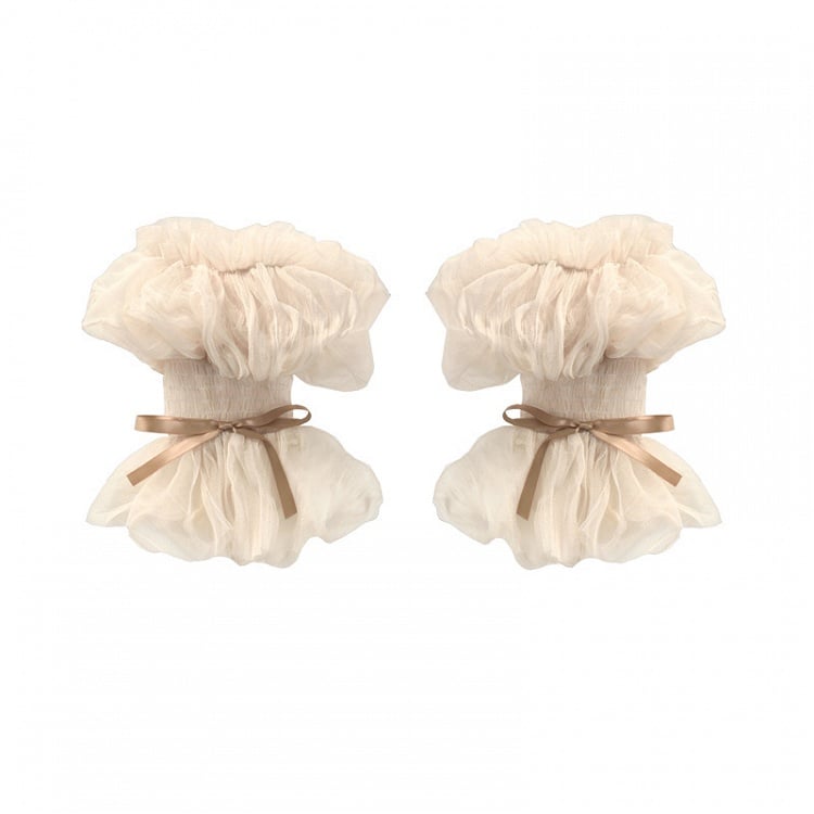 Tulle Cream Sleeves Puff