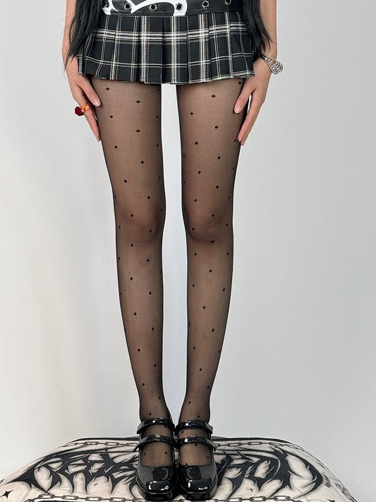 Tights Pattern Black/White Polka-dot