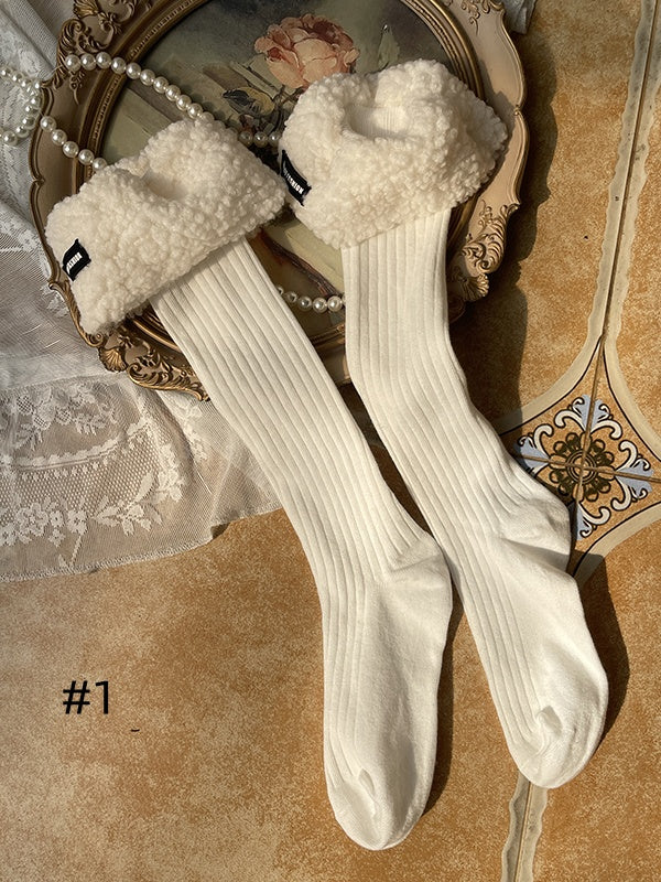 Sweet Plush Cuff Underknee Socks