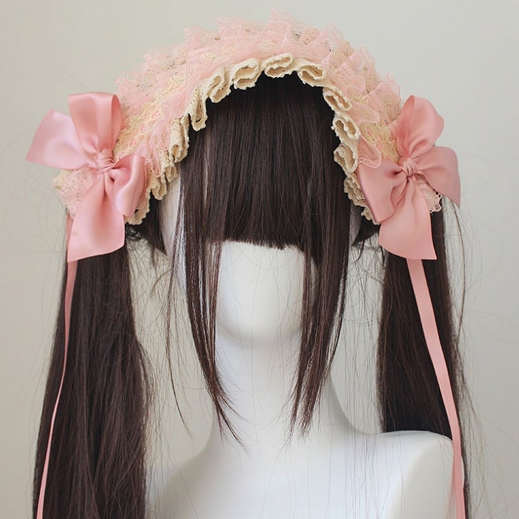 Bowknot Details Lace Trim Hairband