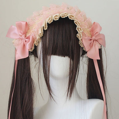 Bowknot Details Lace Trim Hairband