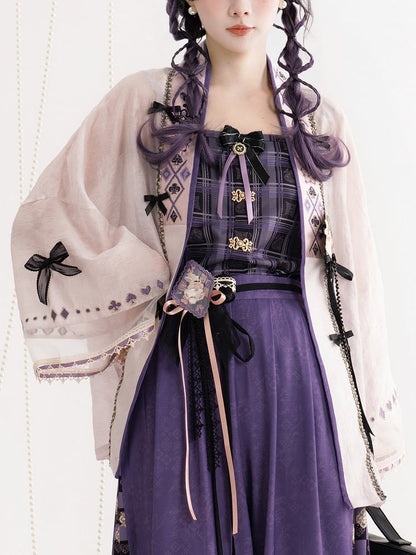 Rabbit & Flower Theme Lace & Bowknot Belt - Luo Xiu Dong Xiang