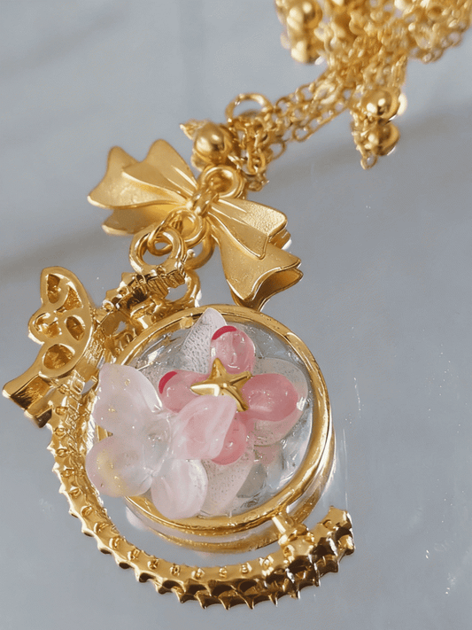 Pendant 2 Necklace Double-Sided Options Lolita Star-Moon