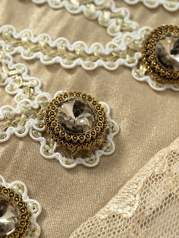Golden Jacquard Cami Dress with Sequin Accents - NO ROMANCE
