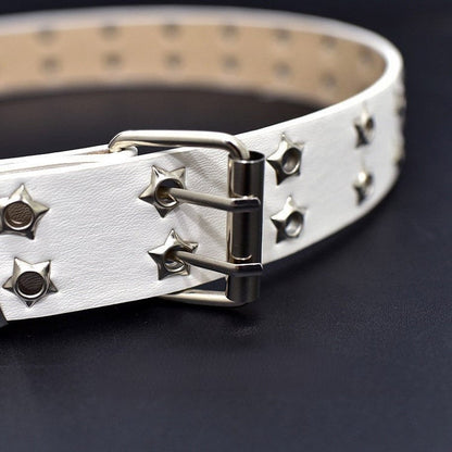 Chain Punk Star with Details Black/White Belt Waist