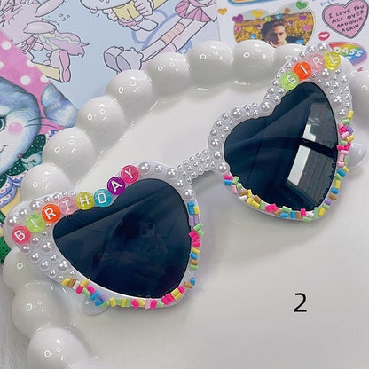 Beaded Letter Sunglasses Design Decorated Options 4