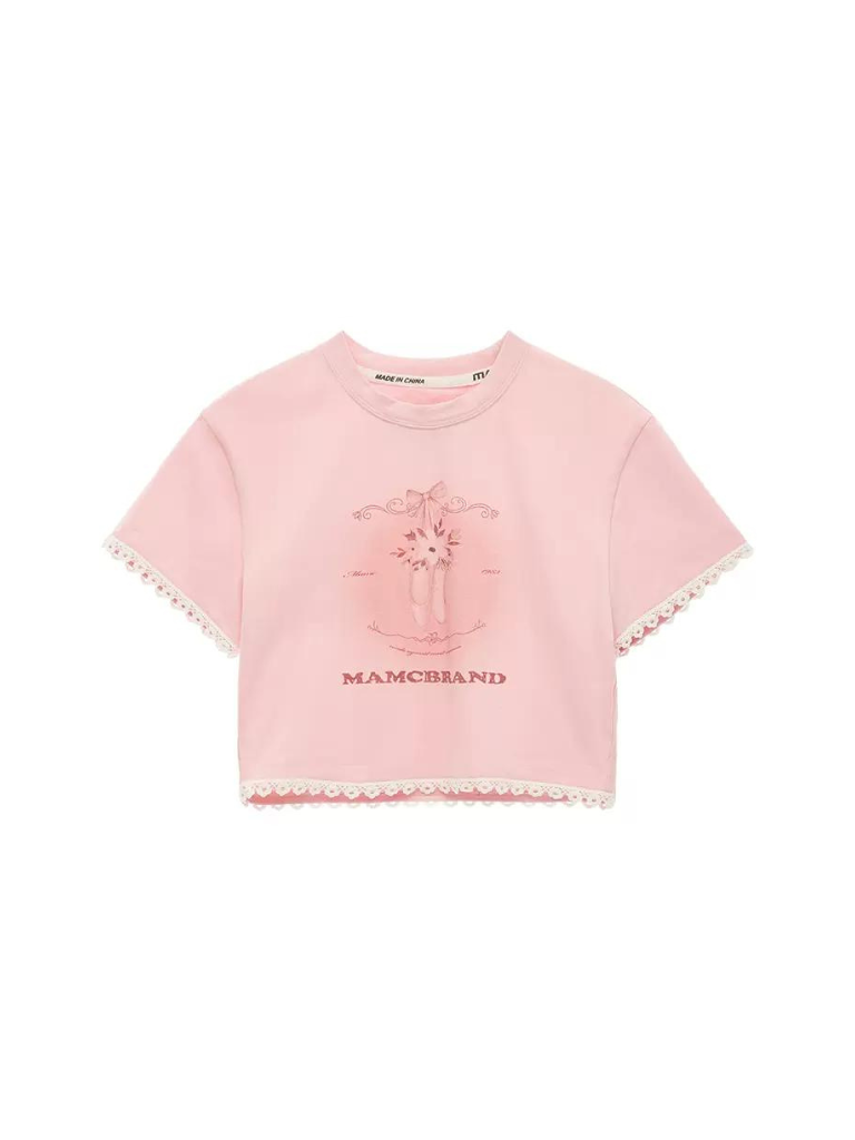 Neck Sweet Round Tops Girly