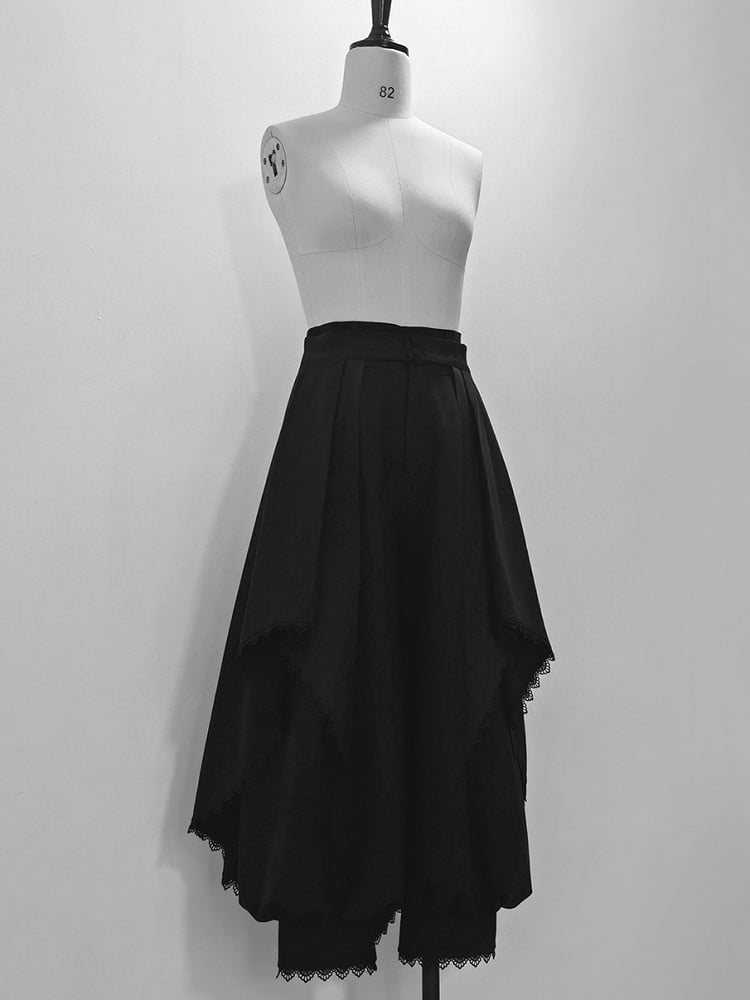 トレーン付きレーストリムパンツ（アンクル丈）取り外し可能なランタン