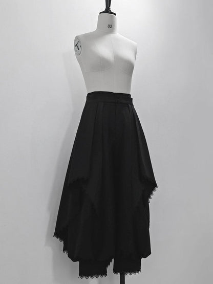 トレーン付きレーストリムパンツ（アンクル丈）取り外し可能なランタン