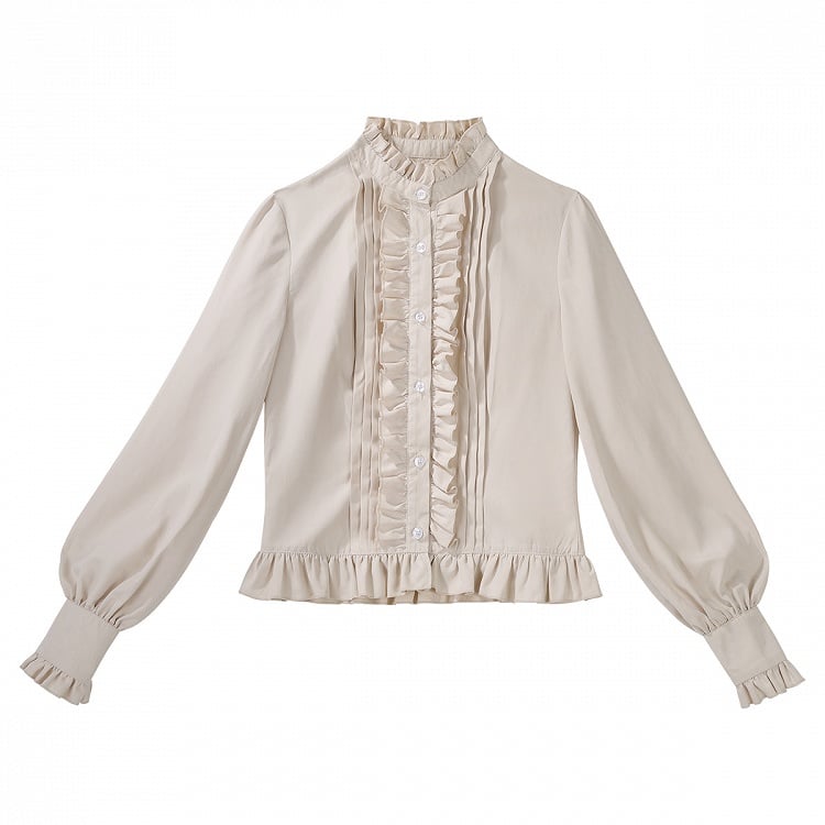 Pieces Set-Beige Ouji Aristocrat Lolita Waist Fashion Red Shirt+Coat+High Christmas Three Shorts