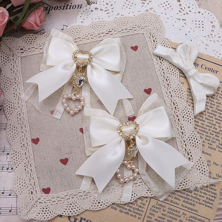 6 Heart Hairclip Options Kei Jirai Color Bowknot Charm