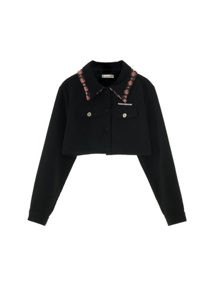 アシンメトリーフラワーショートパンツ＋カラースカートフラワージャケット