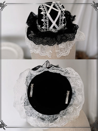 ミニロリータ 赤黒帽子 ゴシックローズ