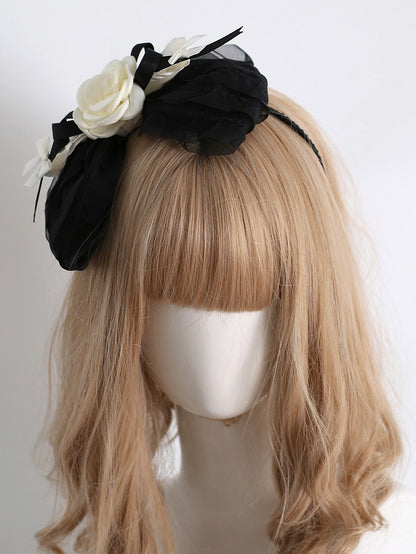 Camellia Black Decorated Bowknot KC
