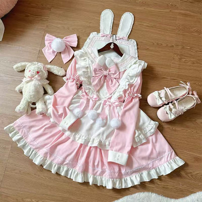 Sweetheart Bunny Ball Lolita Princess OP Long Sleeve Dress