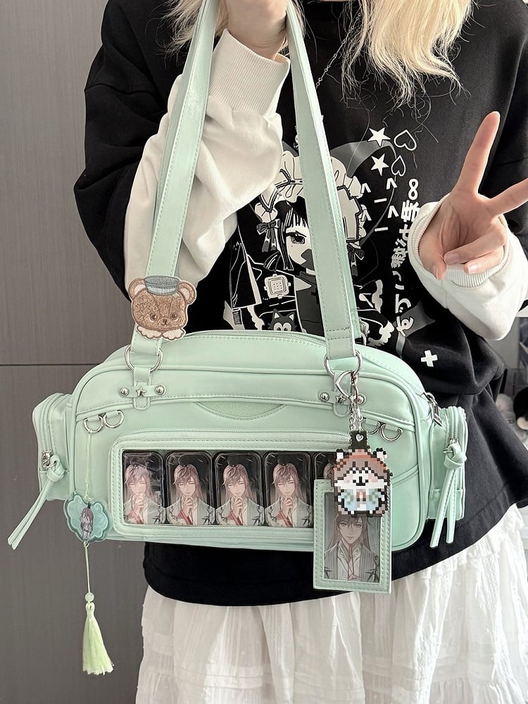 Green Kawaii Ita Bag with Transparent Window - DRDR