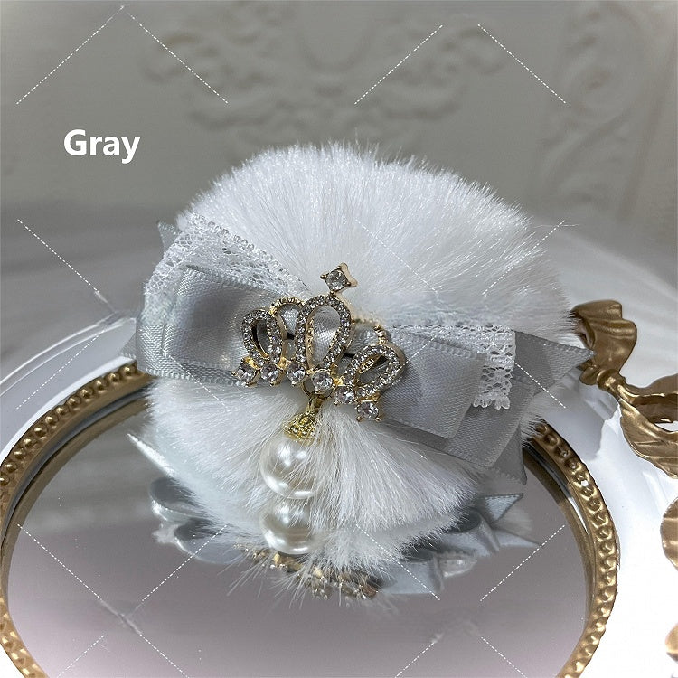 6 Colors Pompom Hairclip Plush Bow