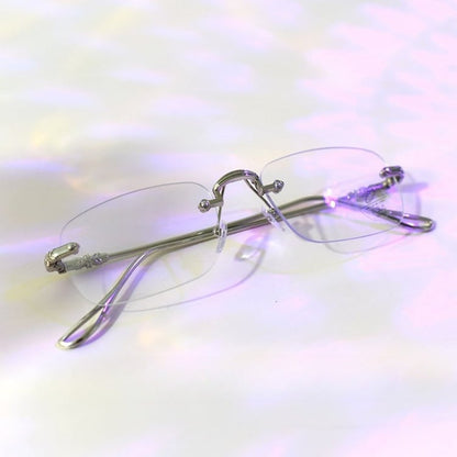 Brille Randlos Silber Cyberpunk