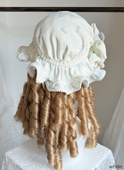 9 Color Options Sweet Lolita Baby Hat with Pompom Bow Accent