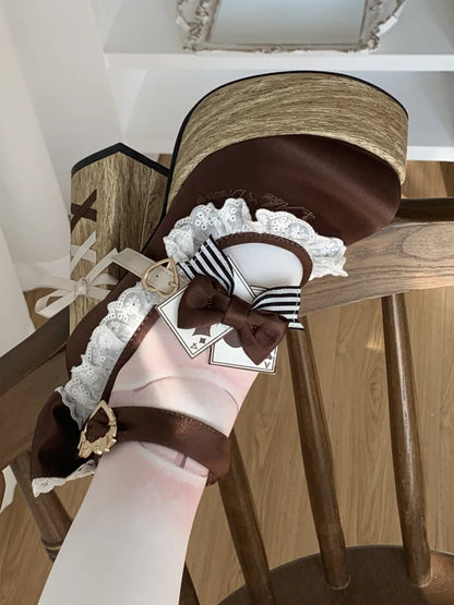 Platforms Wonderland in Brown Vibes Lolita Sweet Alice Mary Janes