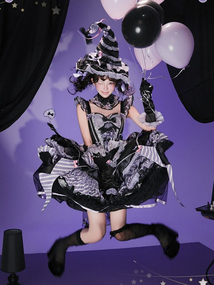 Long Lolita Gloves with Lace Trim in Black - SheepBallad