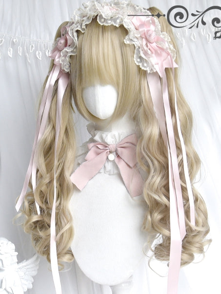 Ponytails Claw Wavy With Two Long + Wigs Blonde Clips Bangs Short