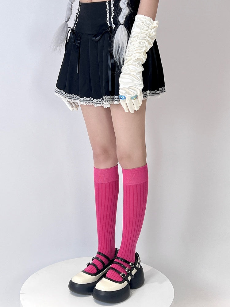 Vertical Stripe Pattern Socks 9 Ballet Style Colors Calf