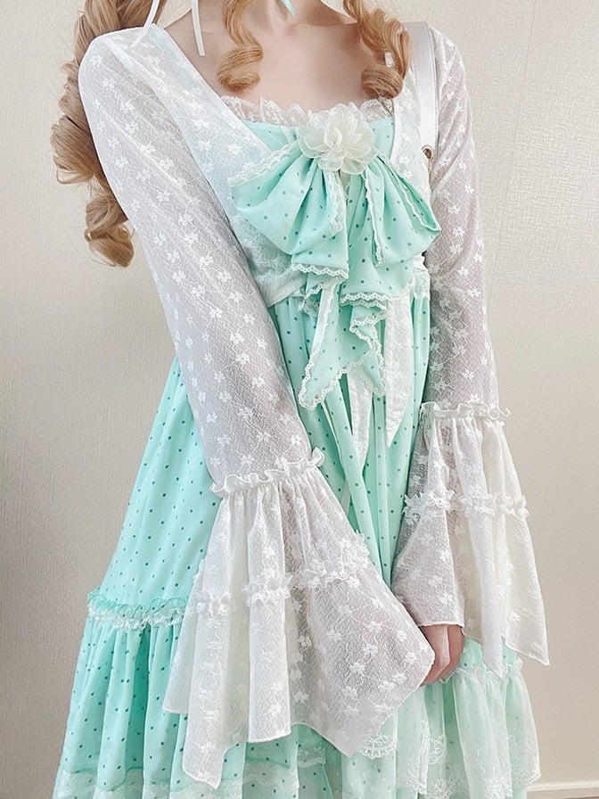 Sheer Bell Sleeve Cardigan with Self-Tie - Tan Tuan