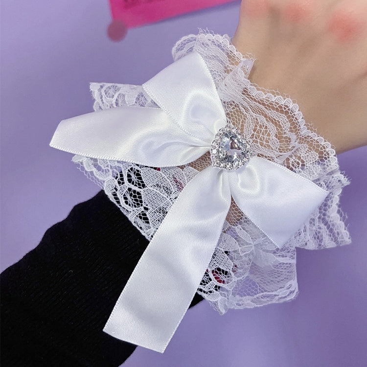 カフス ケイ レース 蝶結び リストトリム ジライ ピンク/ホワイト/ブラック